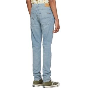 NUDIE JEANS  LEAN DEAN FADED REGULAR-FIT JEANS IN LIGHT BROKEN INDIGO-32